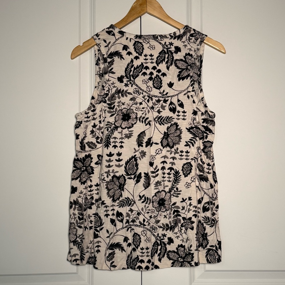Anthropologie Black Floral Print Blouse - Picture 7 of 7